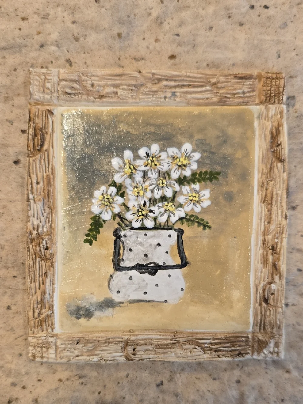 Handmade Mini Rustic Acrylic Floral Plaques Country Botanical Wall Decor Art